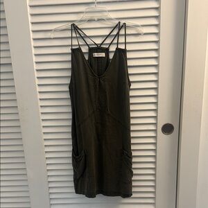 Abercrombie & Fitch Olive Strappy Shift Dress Size Small